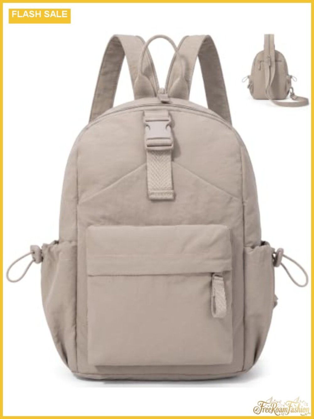 Small Convertible Backpack Purse Women Nylon Water Resistant Sling Bag